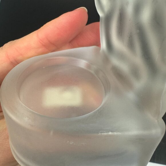 Vtg Penco Clear Frosted Glass Angel Cherub Tea‎ Light Small Candle Holder Figure - Picture 10 of 11